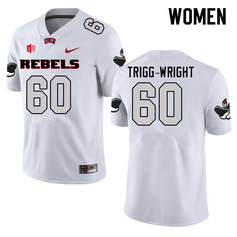 Women #60 Amani Trigg-Wright UNLV Rebels College Football Jerseys Sale-White - Click Image to Close